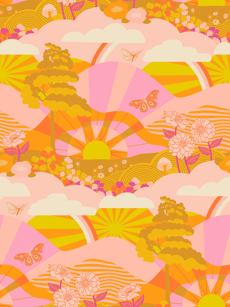 Patchwork Baumwolle - Ruby Star Society - Melody Miller - Rise and Shine - Hello Sunshine Landscape Scenery Large Scale